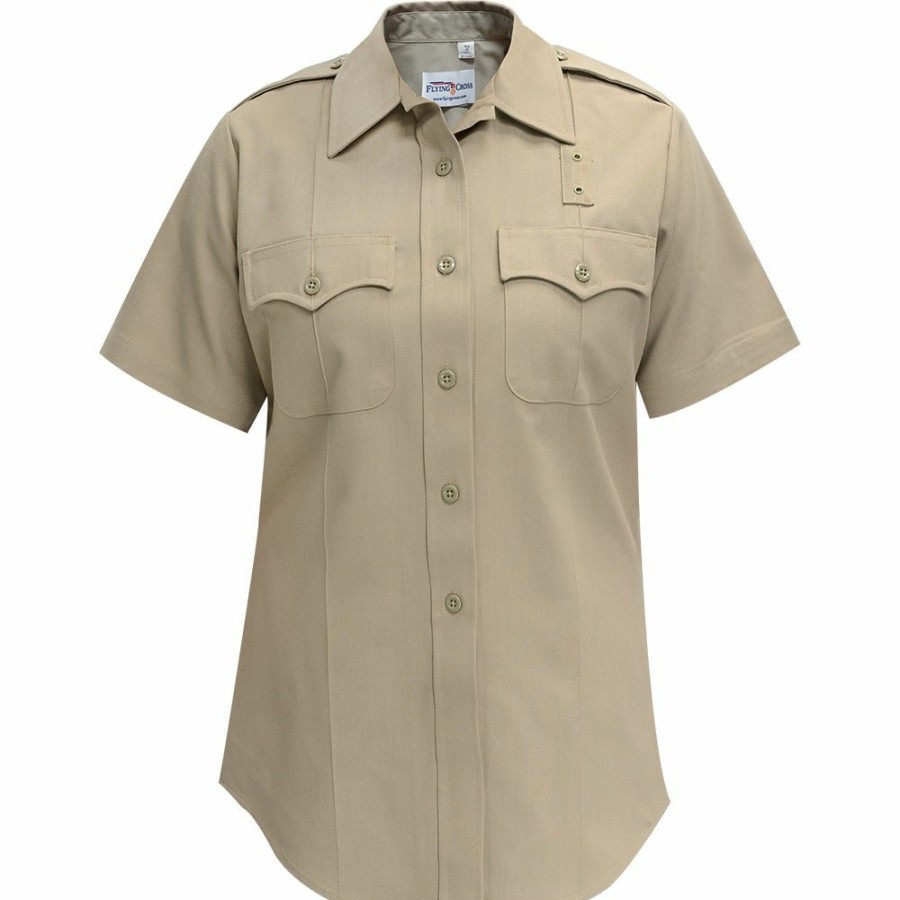 WOMEN Flying Cross Uniform Shirts | Deluxe Tropical Poly/Rayon Womens Ss Shirt