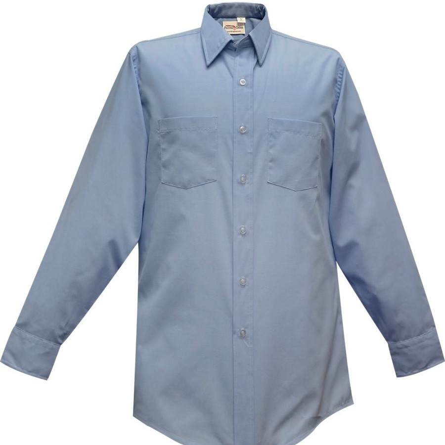 WOMEN Flying Cross Long Sleeve Shirts | Women'S L/S Transit Light Blue 65P/35C Shirt