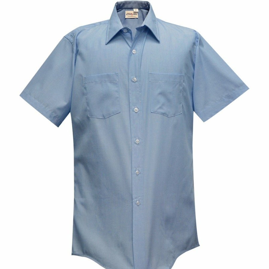 MEN Flying Cross Uniform Shirts | Mens Transit Light Blue 65P/35C Shirt