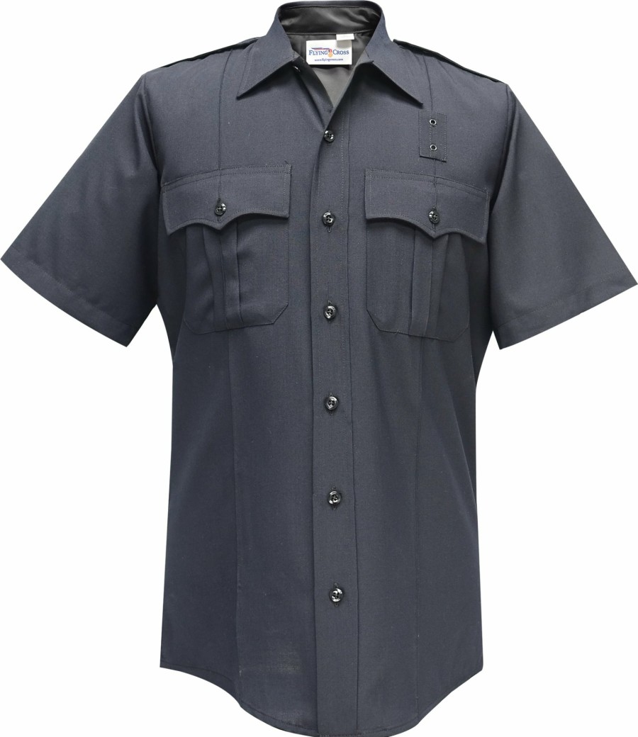 MEN Flying Cross Uniform Shirts | Justice 75% Poly/25% Wool Men'S Short Sleeve Shirt W/Zipper