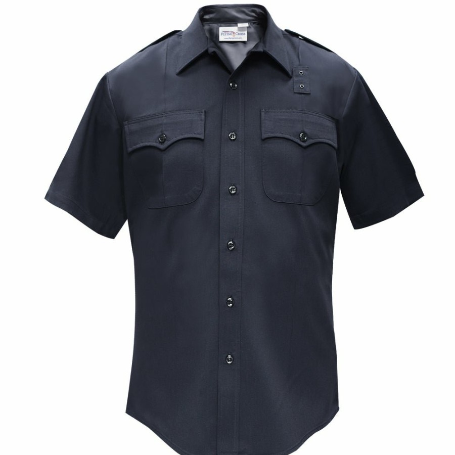 MEN Flying Cross Uniform Shirts | Deluxe Tactical 68% Poly/ 30%Rayon/ 2%Lycra® Men'S Ss Shirt