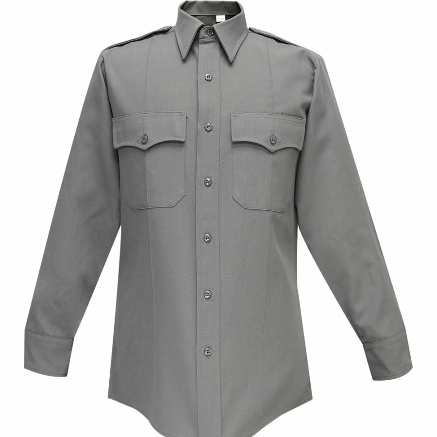 MEN Flying Cross Uniform Shirts | Deluxe Tropical 65% Poly/35% Rayon Men'S Long Sleeve Shirt