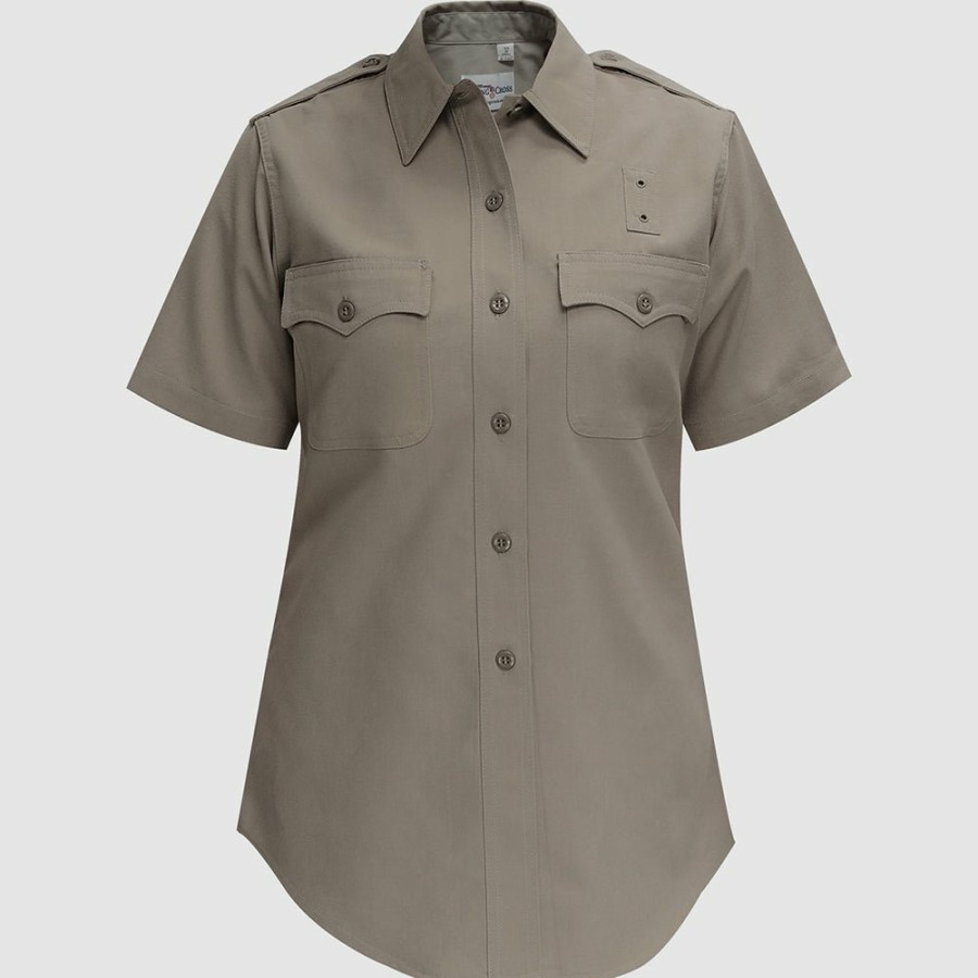 WOMEN Flying Cross Uniform Shirts | Cdcr Deluxe Tropical Poly Rayon Women'S Short Sleeve Shirt - 180R66Z