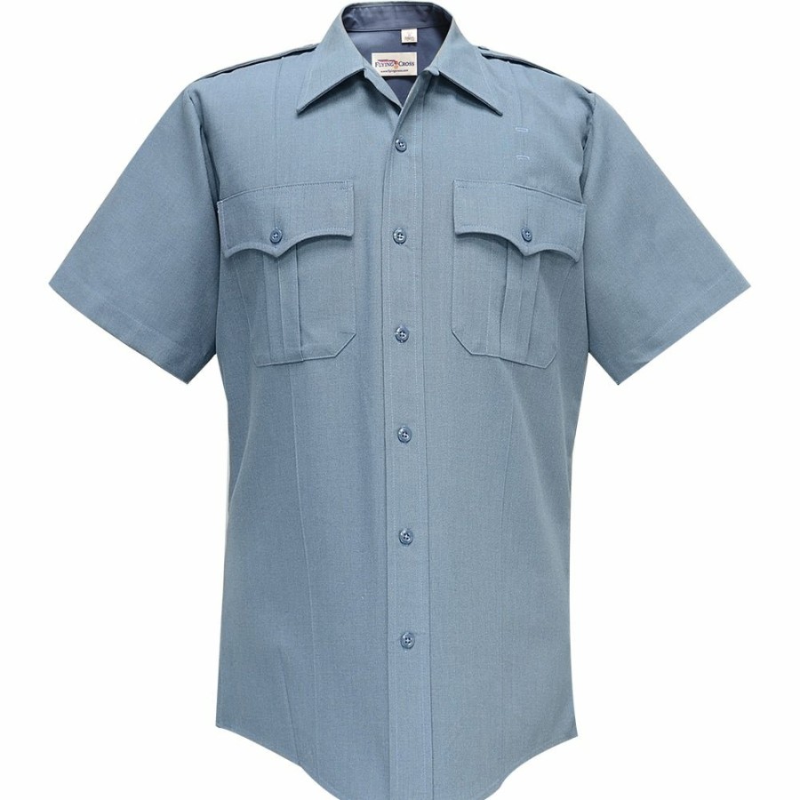 MEN Flying Cross Uniform Shirts | Deluxe Tropical 65% Poly/35% Rayon Men'S Short Sleeve Shirt