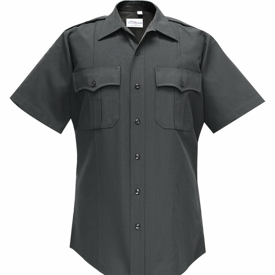 MEN Flying Cross Uniform Shirts | Deluxe Tropical 65% Poly/35% Rayon Men'S Short Sleeve Shirt