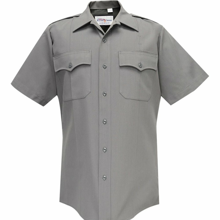 MEN Flying Cross Uniform Shirts | Deluxe Tropical 65% Poly/35% Rayon Men'S Short Sleeve Shirt