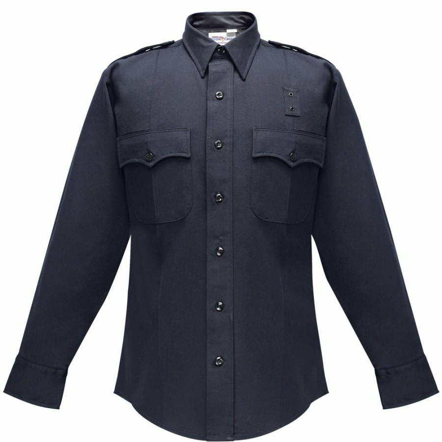 MEN Flying Cross Uniform Shirts | Deluxe Tactical 68% Poly/ 30% Rayon/ 2%Lycra Mens Ls Shirt