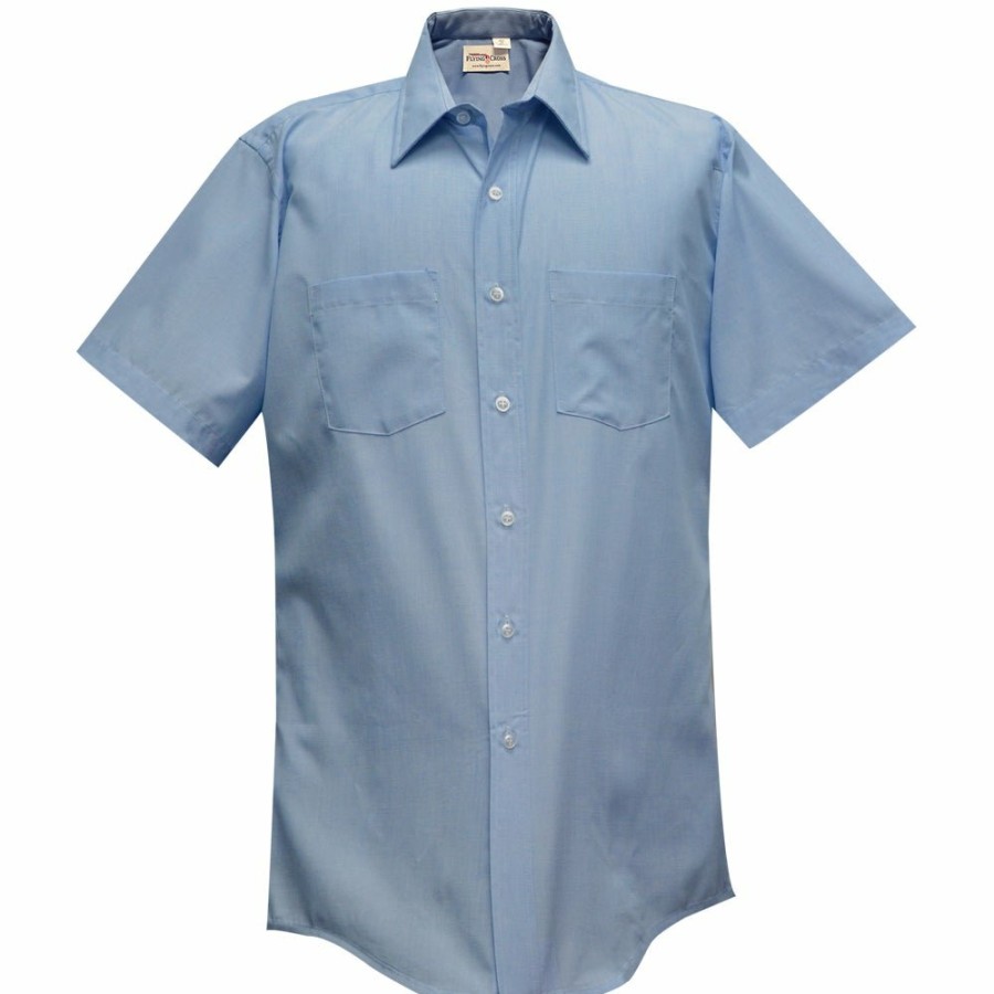 WOMEN Flying Cross Uniform Shirts | Womens Ss Transit Light Blue 65P/35C Shirt