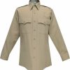 MEN Flying Cross Uniform Shirts | Mens L/S Chp Police Shirt Silver Tan