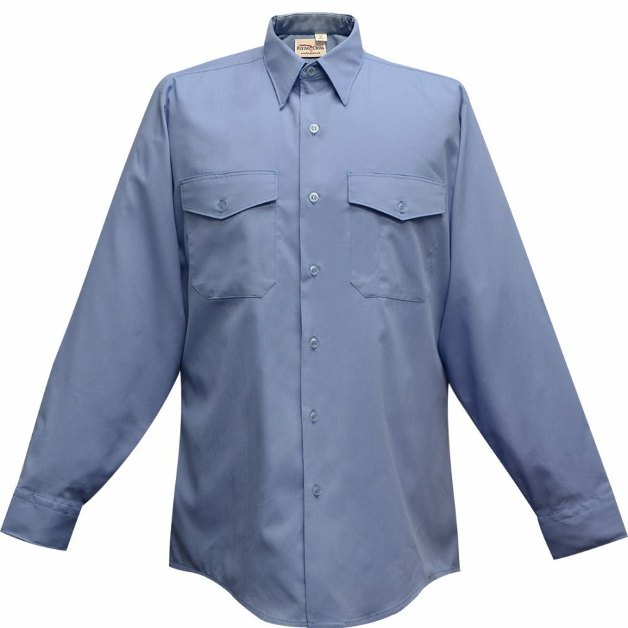 MEN Flying Cross Uniform Shirts | Duro Poplin Mens Long Sleeve Shirt 24N51