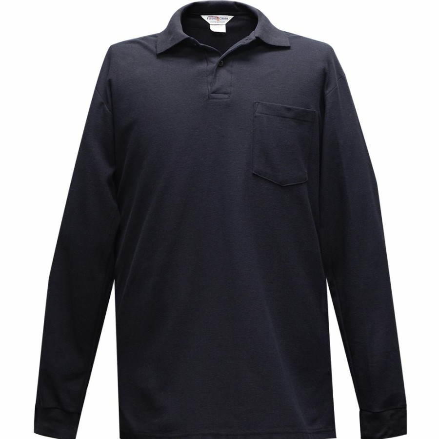 Technology Flying Cross FR Shirts | Nfpa Compliant 100% Cotton Men'S Long Sleeve Polo