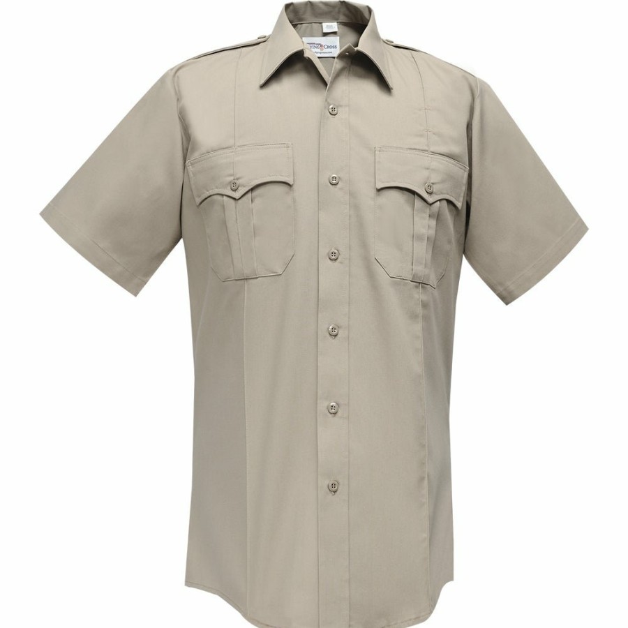 MEN Flying Cross Uniform Shirts | Command 100% Polyester Men'S Short Sleeve Shirt W/Zipper