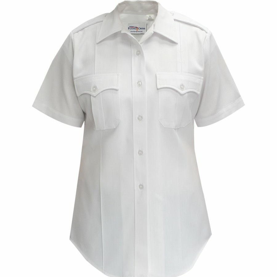 WOMEN Flying Cross Uniform Shirts | Command Polyester Powerstretch Women'S Short Sleeve Shirt - 192R78Z